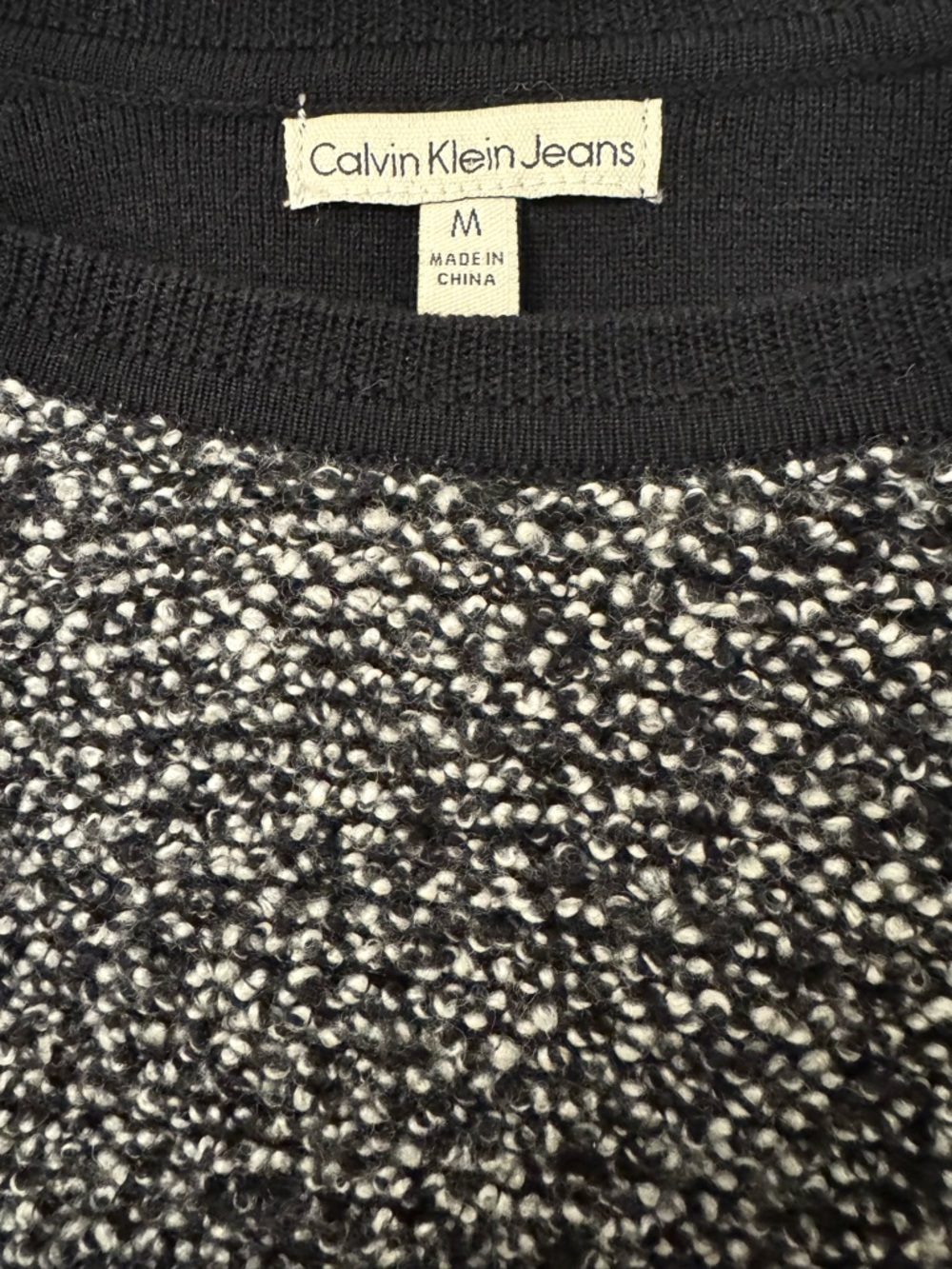 NWT Calvin Klein Jeans black and white knit sweater Size M - Picture 3 of 11